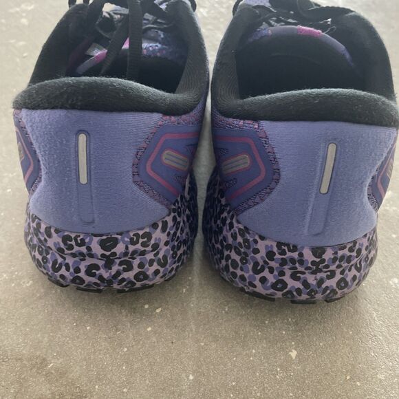 Women's Brooks Ghost 14 Purple Cheetah Running Shoes Sz 10 B Athletic Gym *READ* - Picture 8 of 11